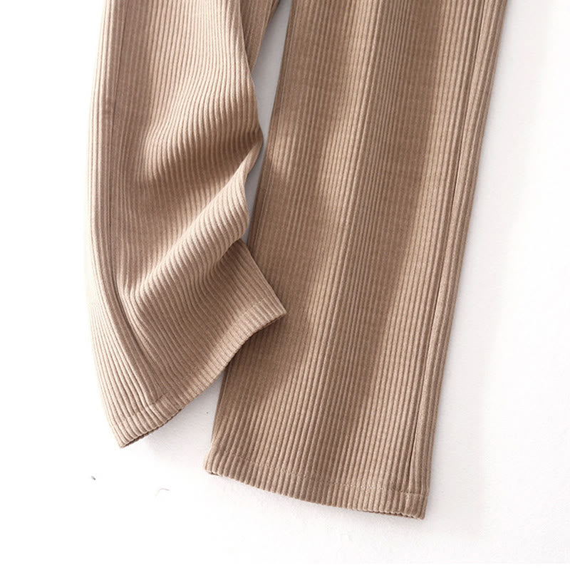 Spodnie damskie z bawełny Buddha Stones Casual Corduroy Cotton-Pitch z kieszeniami - image 21