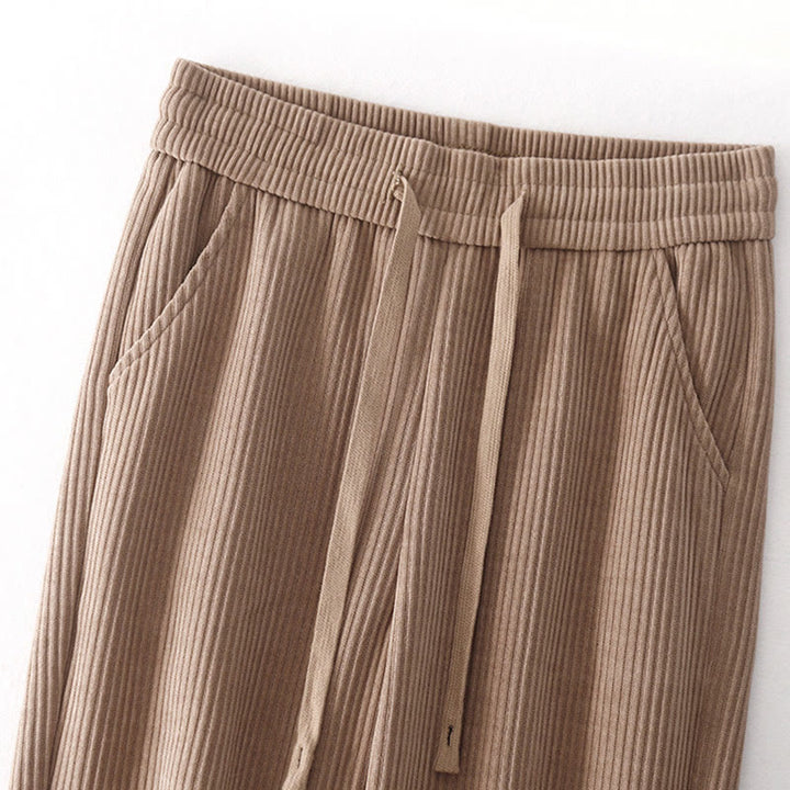 Spodnie damskie z bawełny Buddha Stones Casual Corduroy Cotton-Pitch z kieszeniami - image 26
