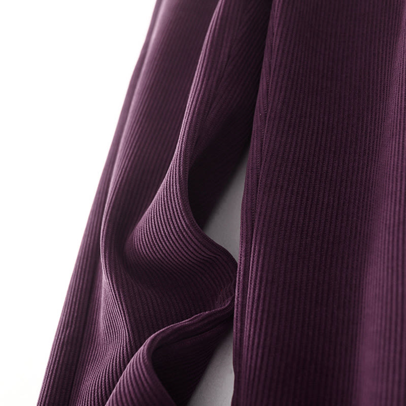 Spodnie damskie z bawełny Buddha Stones Casual Corduroy Cotton-Pitch z kieszeniami - image 28