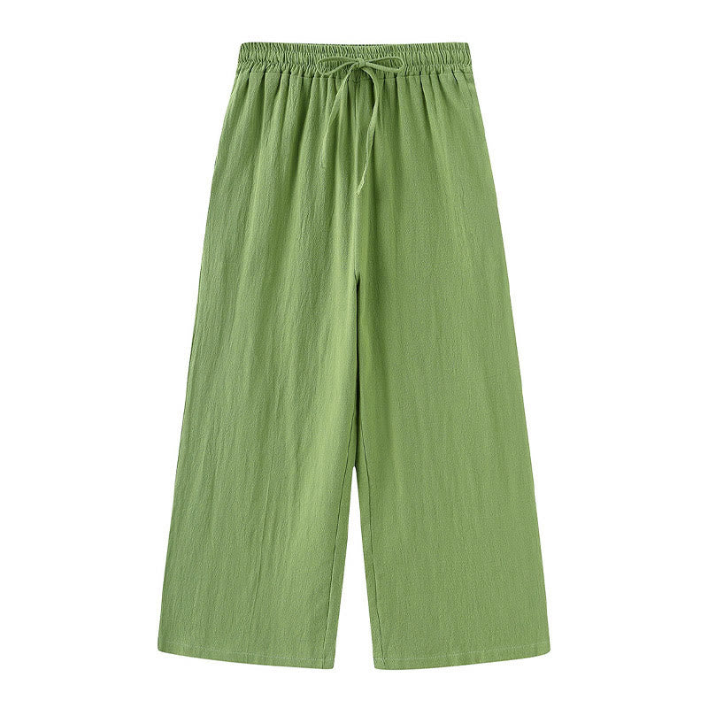 Buddha Stones 2 szt. Koszula z długim rękawem z kieszeniami Spodnie ze ściągaczem Medytacja Bawełna Lniana Odzież Damska Zestaw - image 3