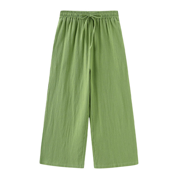 Buddha Stones 2 szt. Koszula z długim rękawem z kieszeniami Spodnie ze ściągaczem Medytacja Bawełna Lniana Odzież Damska Zestaw - image 3