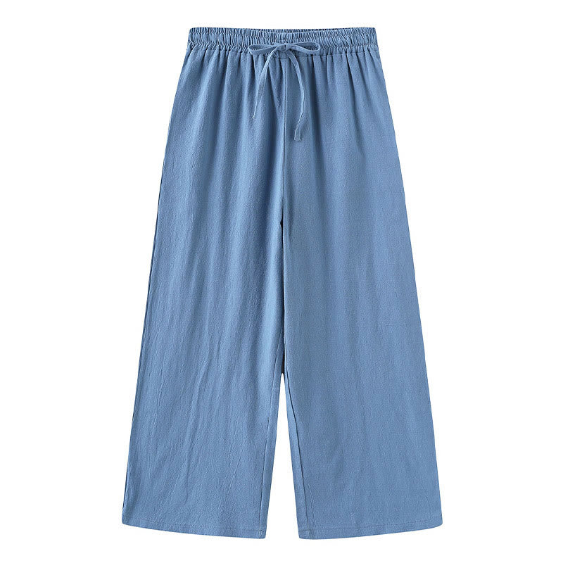 Buddha Stones 2 szt. Koszula z długim rękawem z kieszeniami Spodnie ze ściągaczem Medytacja Bawełna Lniana Odzież Damska Zestaw - image 21