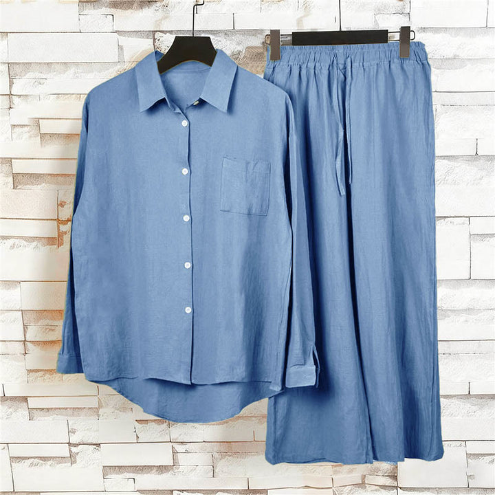 Buddha Stones 2 szt. Koszula z długim rękawem z kieszeniami Spodnie ze ściągaczem Medytacja Bawełna Lniana Odzież Damska Zestaw - image 23