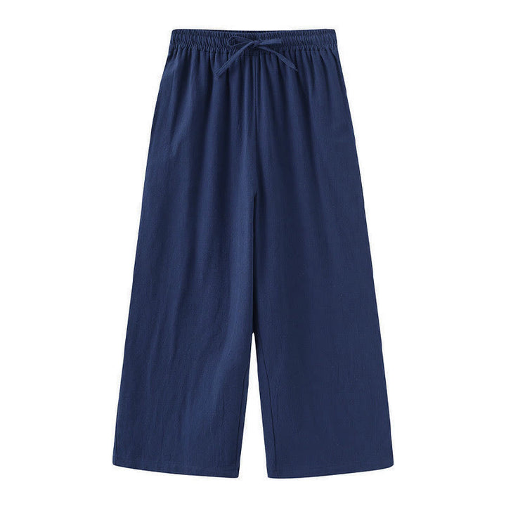 Buddha Stones 2 szt. Koszula z długim rękawem z kieszeniami Spodnie ze ściągaczem Medytacja Bawełna Lniana Odzież Damska Zestaw - image 33