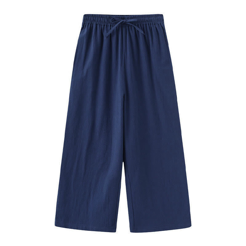 Buddha Stones 2 szt. Koszula z długim rękawem z kieszeniami Spodnie ze ściągaczem Medytacja Bawełna Lniana Odzież Damska Zestaw - image 33