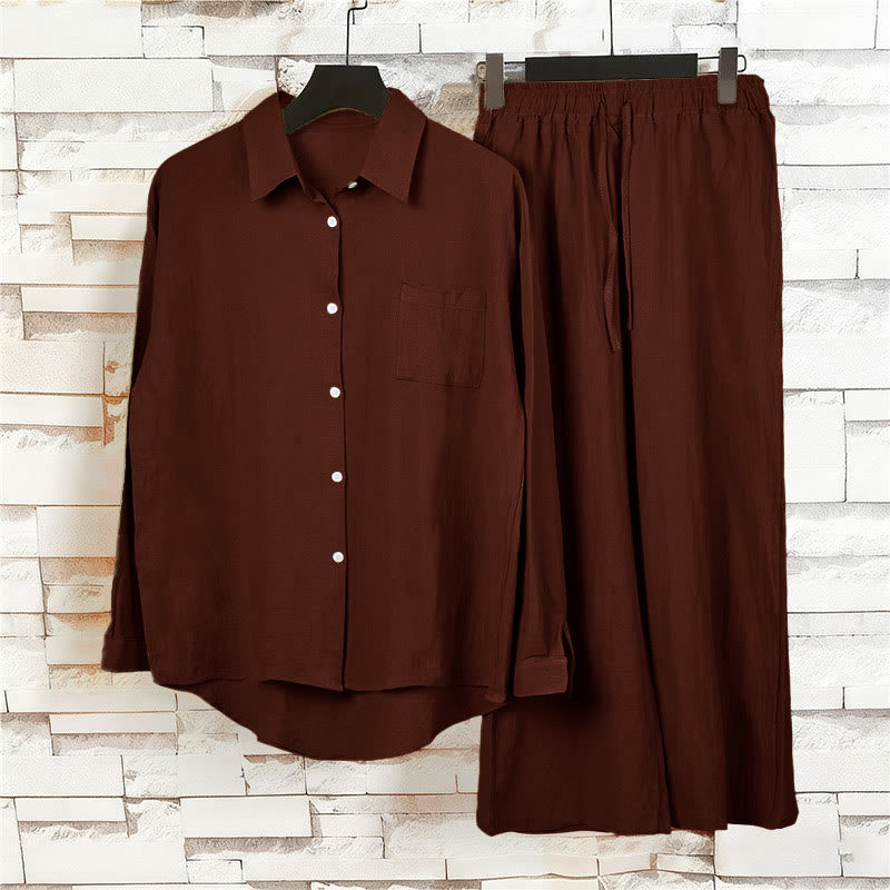 Buddha Stones 2 szt. Koszula z długim rękawem z kieszeniami Spodnie ze ściągaczem Medytacja Bawełna Lniana Odzież Damska Zestaw - image 41