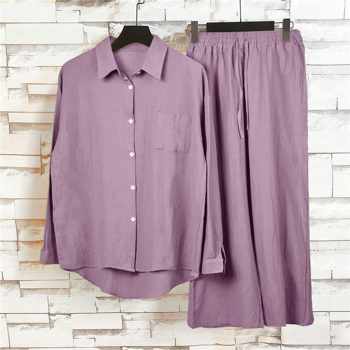 Buddha Stones 2 szt. Koszula z długim rękawem z kieszeniami Spodnie ze ściągaczem Medytacja Bawełna Lniana Odzież Damska Zestaw - image 59