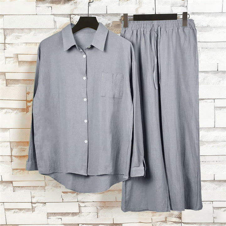 Buddha Stones 2 szt. Koszula z długim rękawem z kieszeniami Spodnie ze ściągaczem Medytacja Bawełna Lniana Odzież Damska Zestaw - image 52