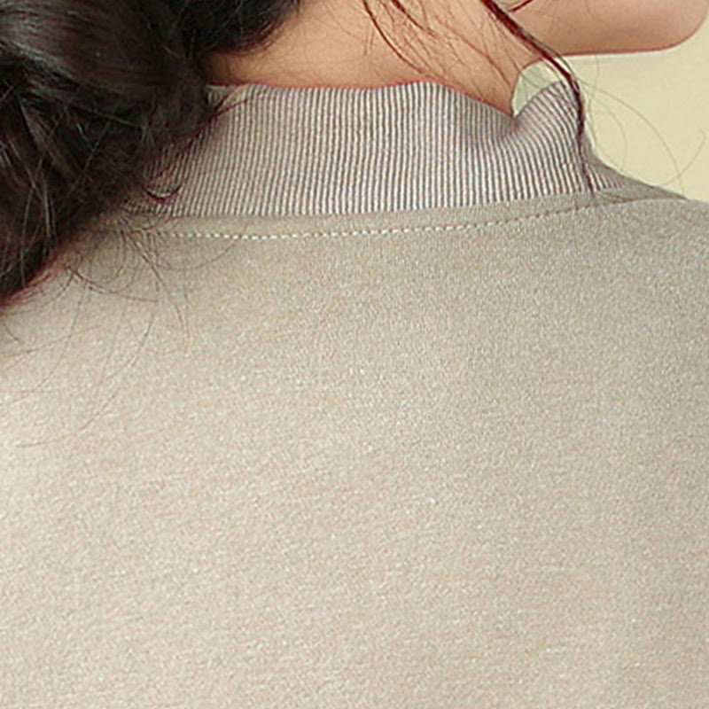 Kurtka damska z bawełny z okrągłym dekoltem i długimi rękawami, z motywem Buddha Stones , z kieszeniami i prostymi guzikami - image 17