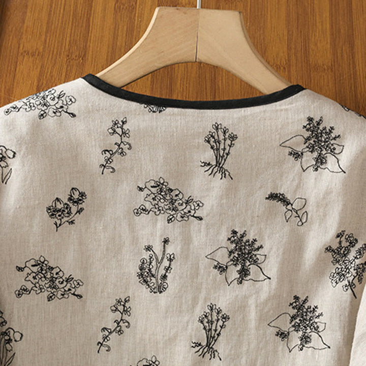 Kurtka damska Buddha Stones z haftem żaba-guzik, bawełniana, pikowana, z długim rękawem i kieszeniami - image 3