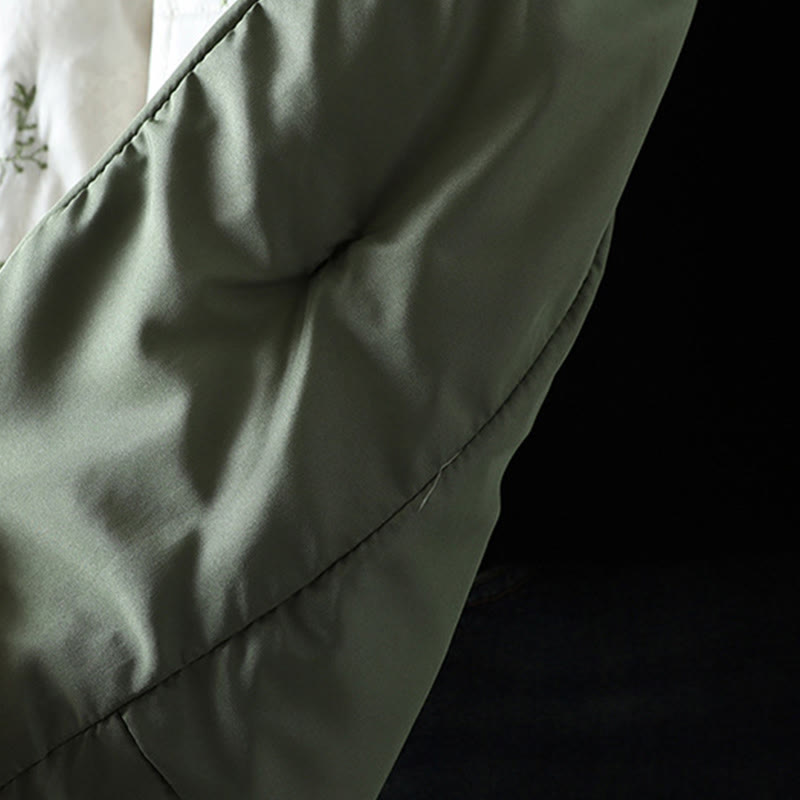 Kurtka damska Buddha Stones z haftem żaba-guzik, z długim rękawem, bawełniana, gruba, z kieszeniami - image 4