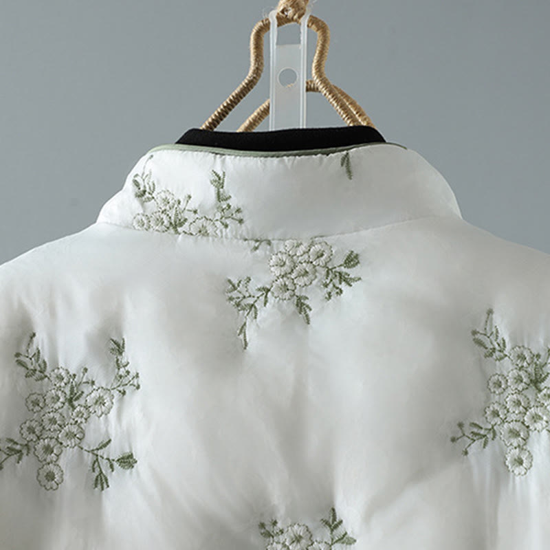 Kurtka damska Buddha Stones z haftem żaba-guzik, z długim rękawem, bawełniana, gruba, z kieszeniami - image 8