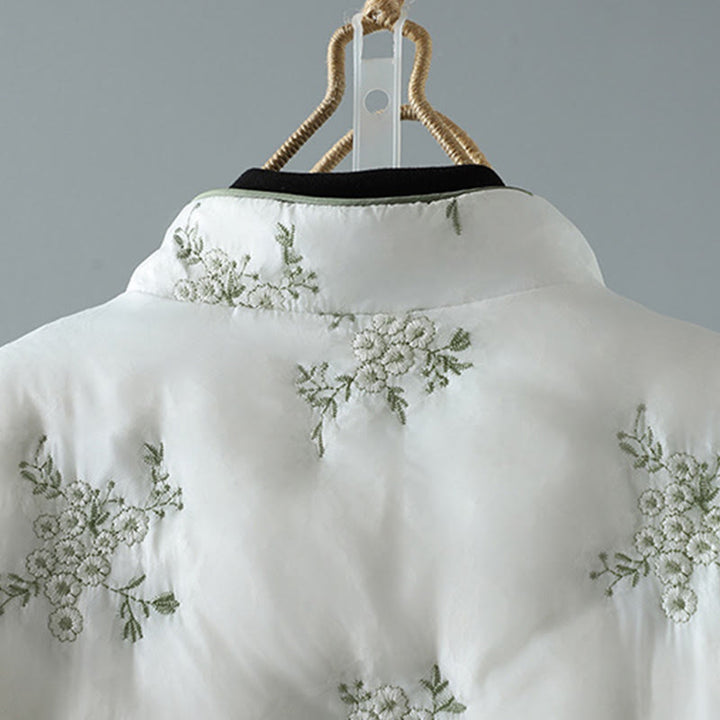 Kurtka damska Buddha Stones z haftem żaba-guzik, z długim rękawem, bawełniana, gruba, z kieszeniami - image 8