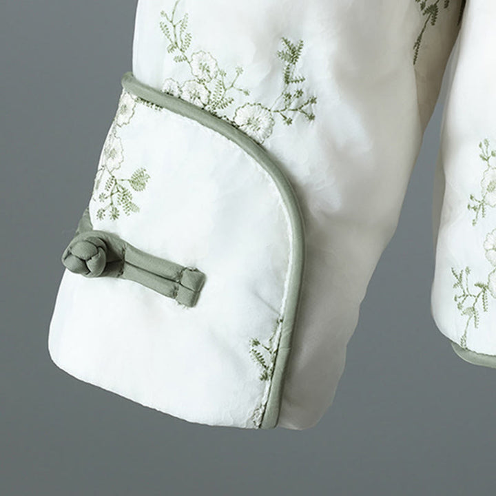 Kurtka damska Buddha Stones z haftem żaba-guzik, z długim rękawem, bawełniana, gruba, z kieszeniami - image 9