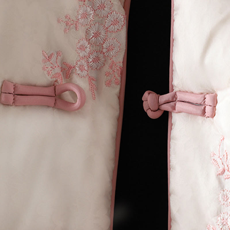 Kurtka damska Buddha Stones z haftem żaba-guzik, z długim rękawem, bawełniana, gruba, z kieszeniami - image 19