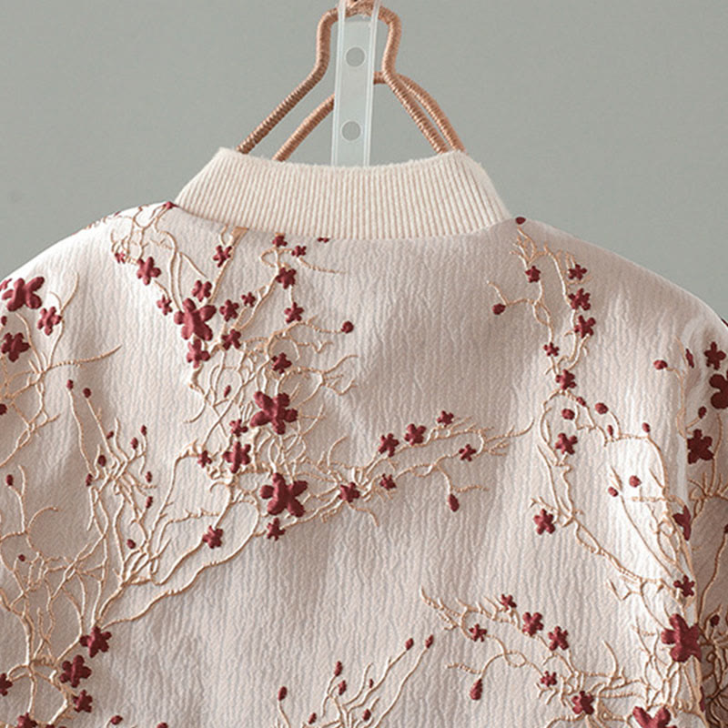 Damska kurtka żakardowa z długimi rękawami i kieszeniami z bawełny "Buddha Stones" z guzikami - image 3