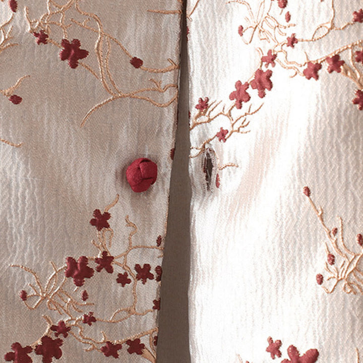 Damska kurtka żakardowa z długimi rękawami i kieszeniami z bawełny "Buddha Stones" z guzikami - image 8