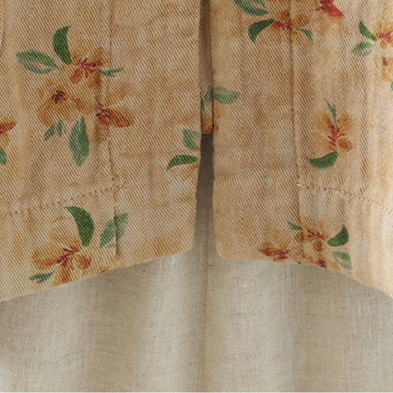 Kurtka damska z długim rękawem z poliestru z nadrukiem w kwiaty i żabą, z Buddha Stones i kieszeniami - image 3