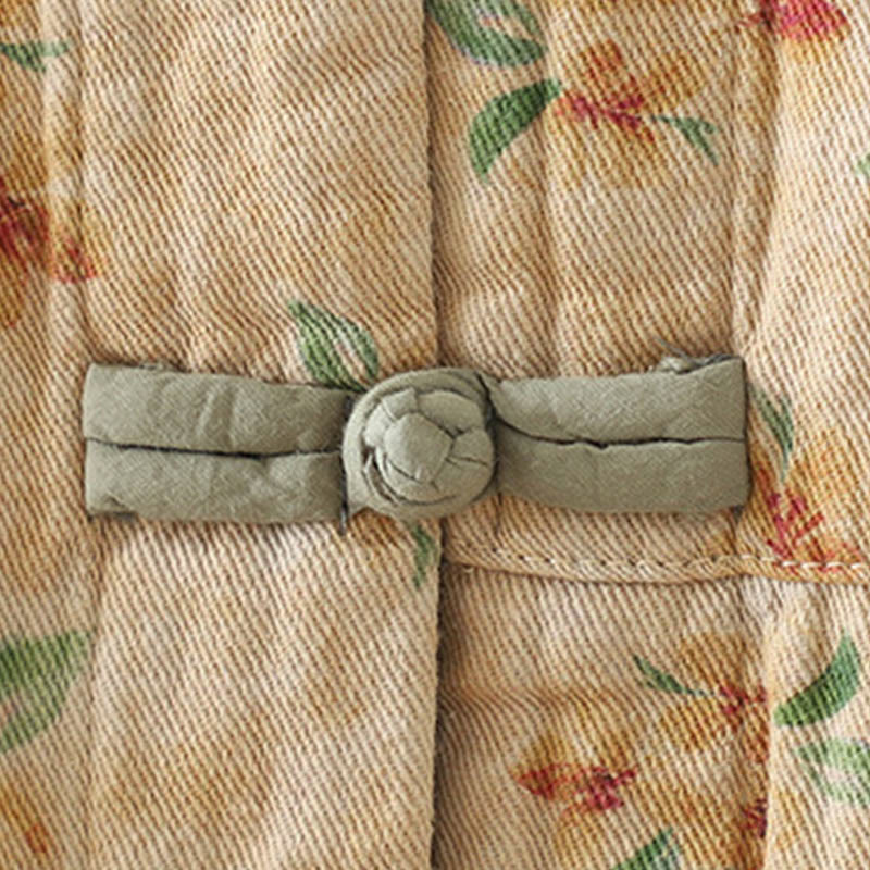 Kurtka damska z długim rękawem z poliestru z nadrukiem w kwiaty i żabą, z Buddha Stones i kieszeniami - image 4