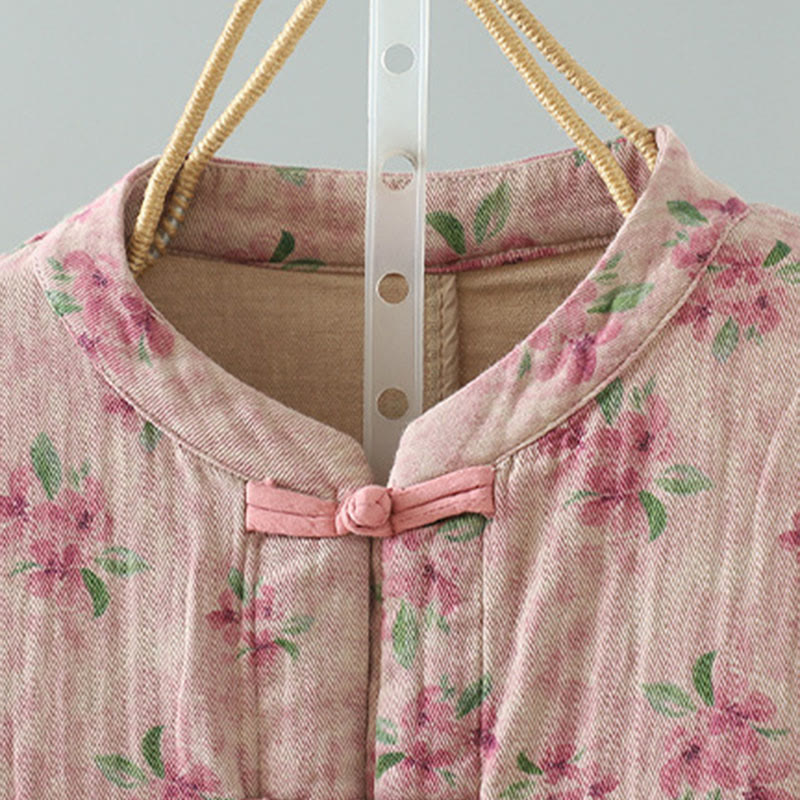 Kurtka damska z długim rękawem z poliestru z nadrukiem w kwiaty i żabą, z Buddha Stones i kieszeniami - image 8