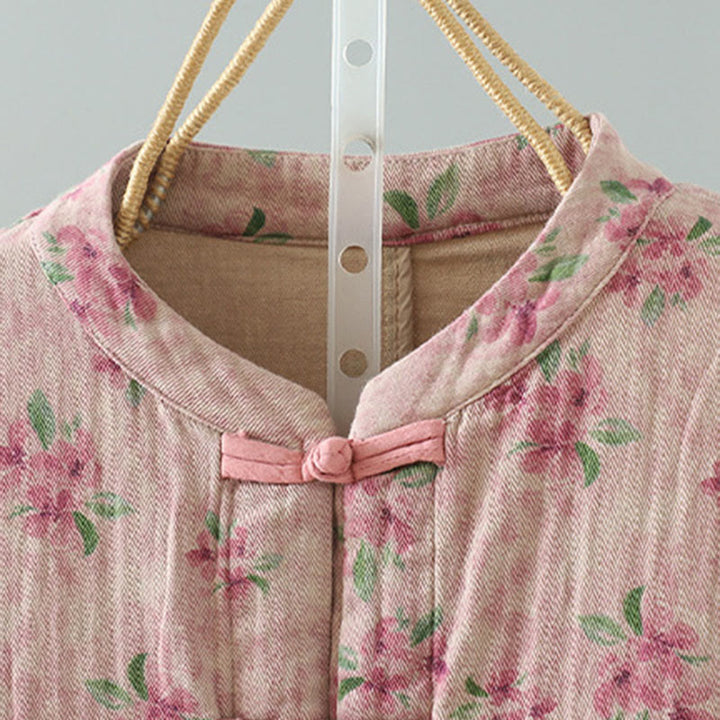 Kurtka damska z długim rękawem z poliestru z nadrukiem w kwiaty i żabą, z Buddha Stones i kieszeniami - image 8