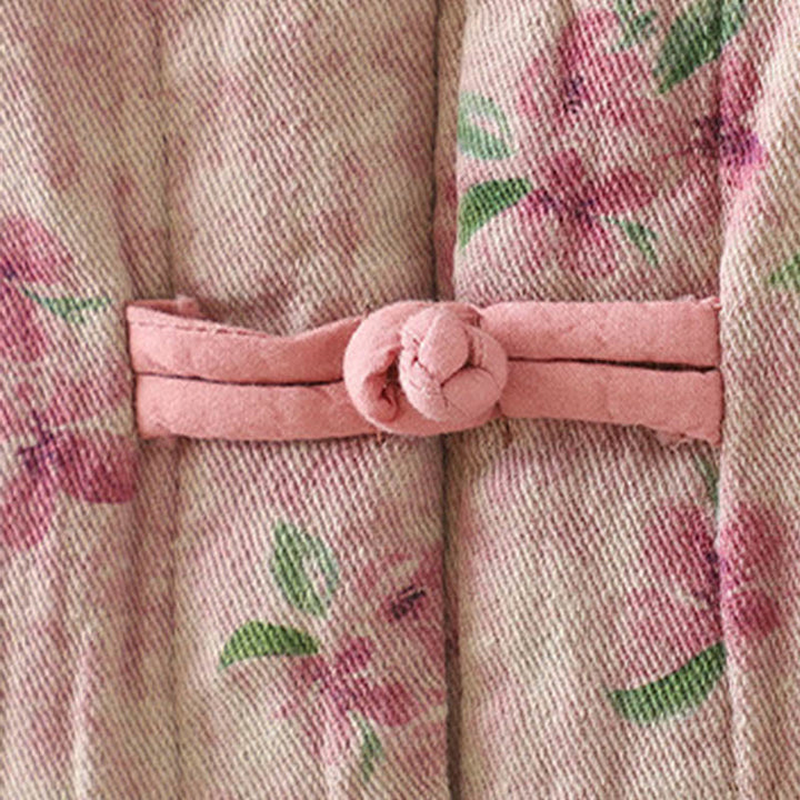 Kurtka damska z długim rękawem z poliestru z nadrukiem w kwiaty i żabą, z Buddha Stones i kieszeniami - image 14