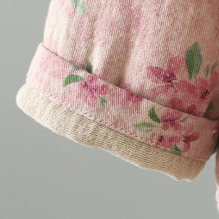 Kurtka damska z długim rękawem z poliestru z nadrukiem w kwiaty i żabą, z Buddha Stones i kieszeniami - image 15