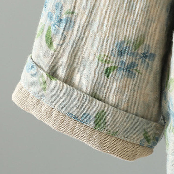 Kurtka damska z długim rękawem z poliestru z nadrukiem w kwiaty i żabą, z Buddha Stones i kieszeniami - image 20