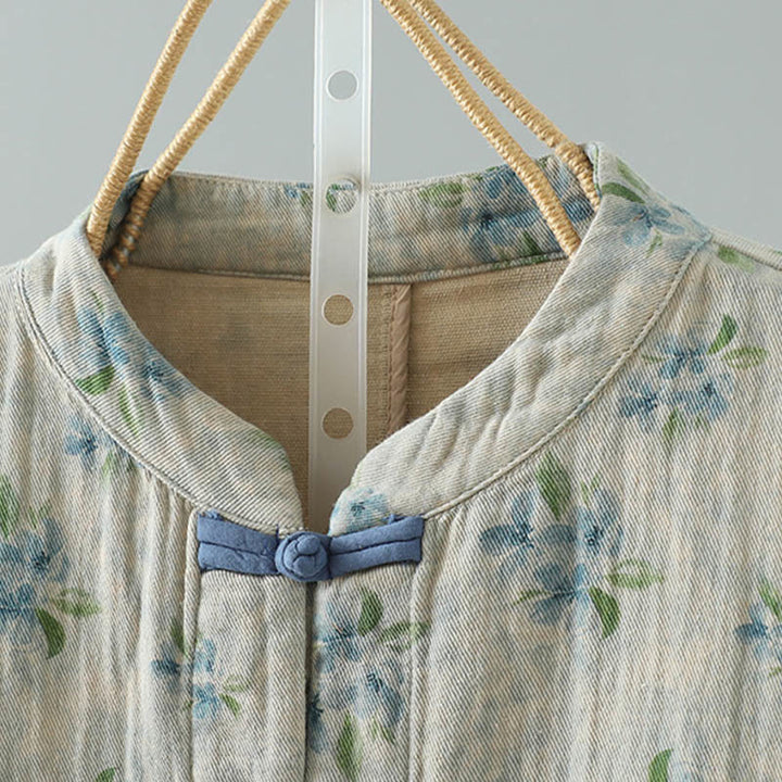 Kurtka damska z długim rękawem z poliestru z nadrukiem w kwiaty i żabą, z Buddha Stones i kieszeniami - image 17