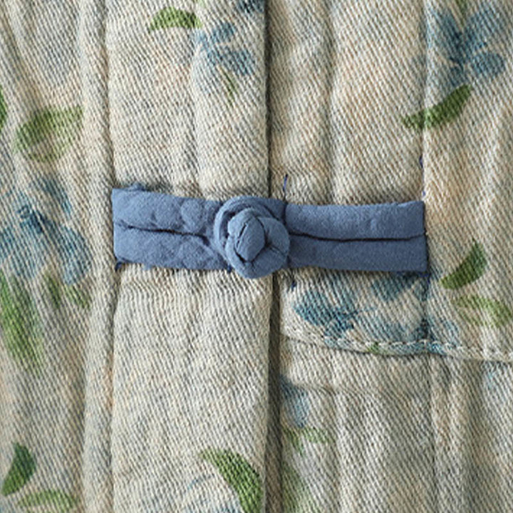 Kurtka damska z długim rękawem z poliestru z nadrukiem w kwiaty i żabą, z Buddha Stones i kieszeniami - image 19