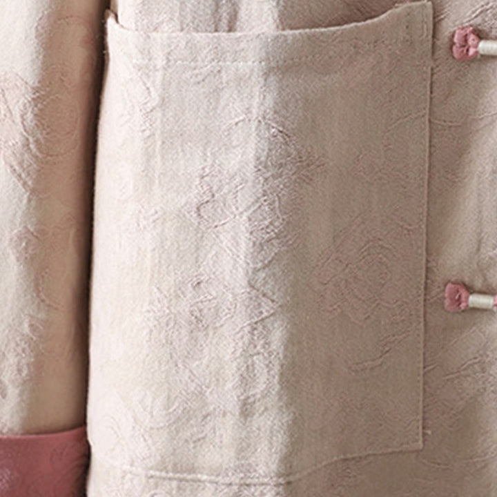 Koszula damska z długim rękawem i stójką z motywem kwiatów "Buddha Stones" z bawełny - image 8