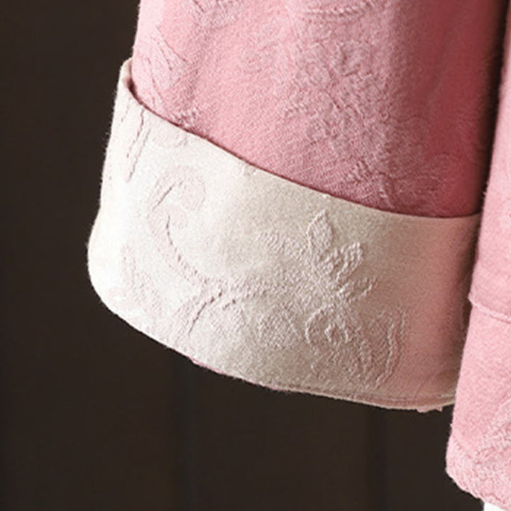 Koszula damska z długim rękawem i stójką z motywem kwiatów "Buddha Stones" z bawełny - image 14