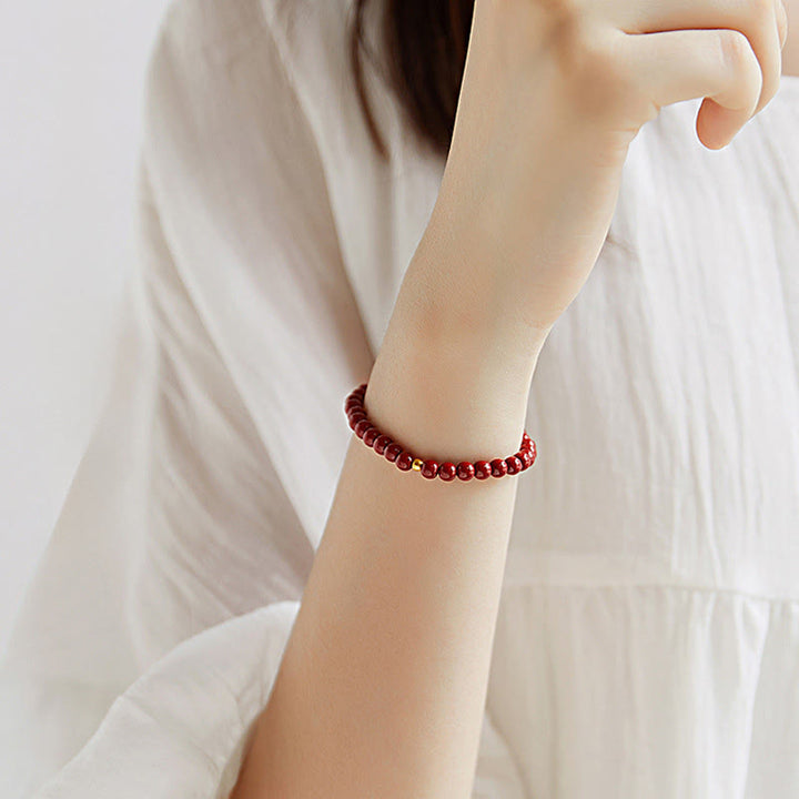 Bransoletka z błogosławieństwem z Buddha Stones ze srebra próby 925 i koralików cynobrowych - image 3