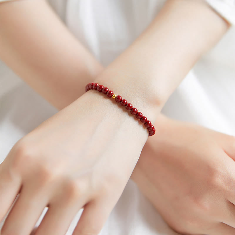 Bransoletka z błogosławieństwem z Buddha Stones ze srebra próby 925 i koralików cynobrowych - image 2