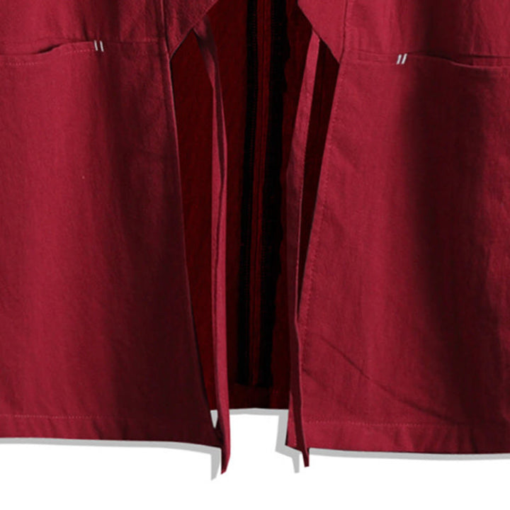 Męska kurtka kimono z jednokolorowymi sznurowanymi rękawami i odkrytym przodem, z motywem kamieni Buddha Stones - image 12