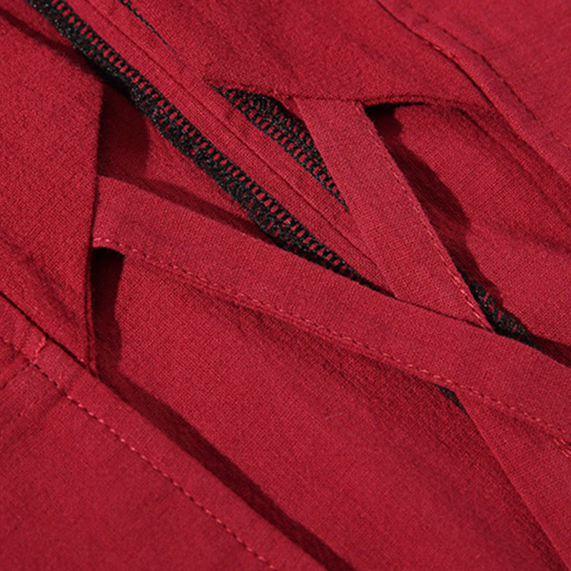 Męska kurtka kimono z jednokolorowymi sznurowanymi rękawami i odkrytym przodem, z motywem kamieni Buddha Stones - image 11