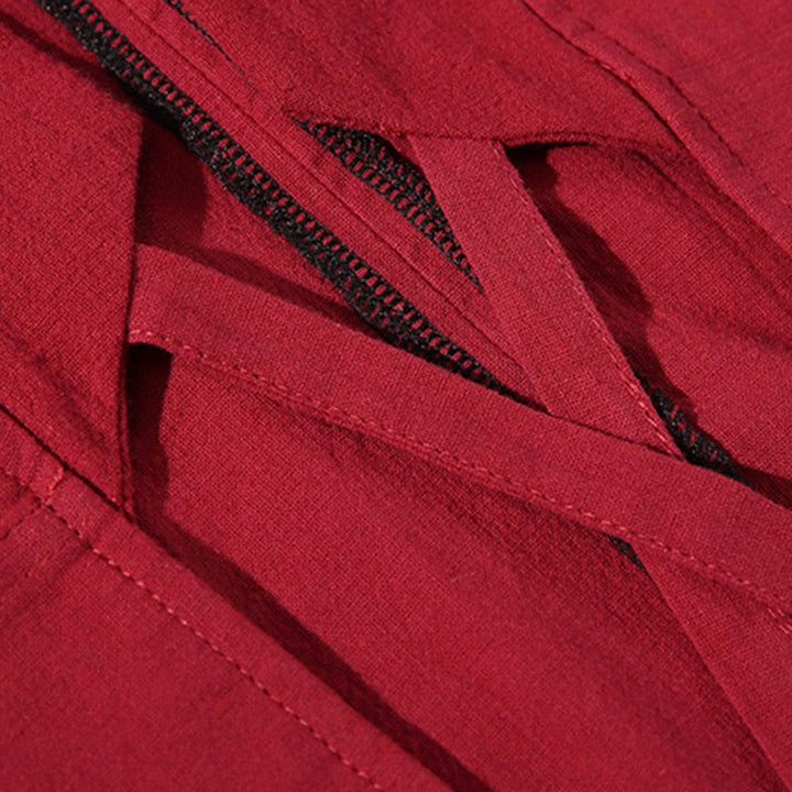 Męska kurtka kimono z jednokolorowymi sznurowanymi rękawami i odkrytym przodem, z motywem kamieni Buddha Stones - image 11