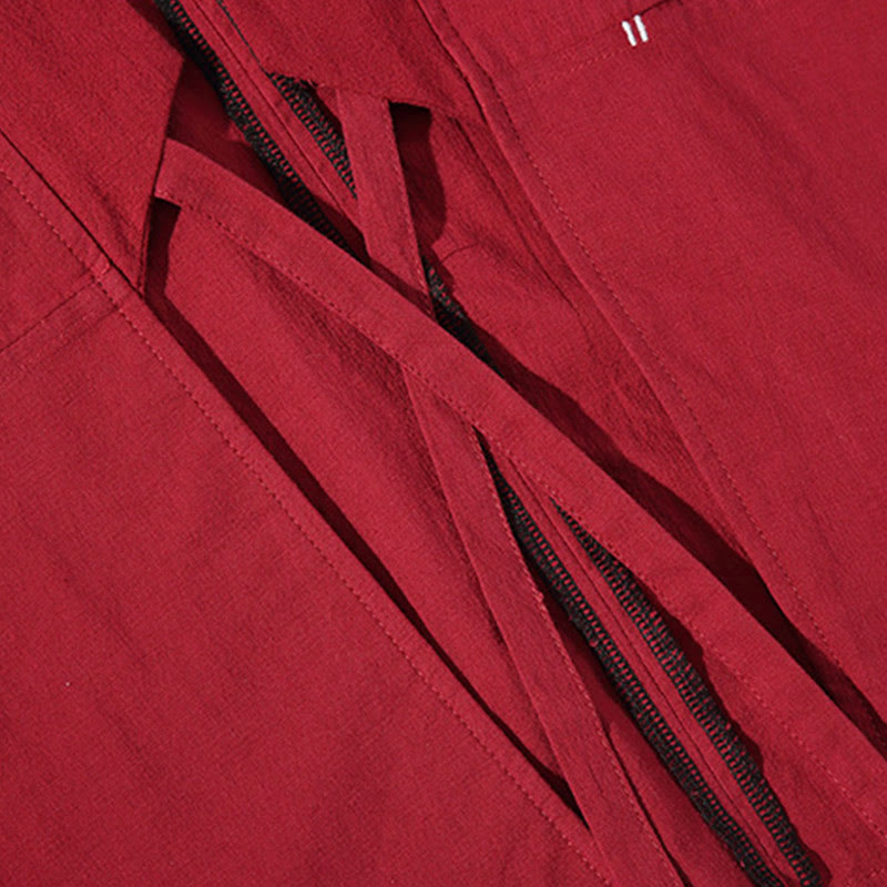 Męska kurtka kimono z jednokolorowymi sznurowanymi rękawami i odkrytym przodem, z motywem kamieni Buddha Stones - image 10