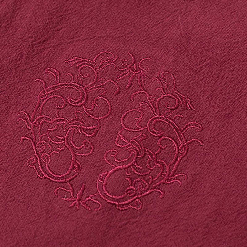 Buddha Stones, 2 szt., gładki męski komplet koszuli z długim rękawem i spodniami bawełnianymi z kieszeniami i żabką - image 9