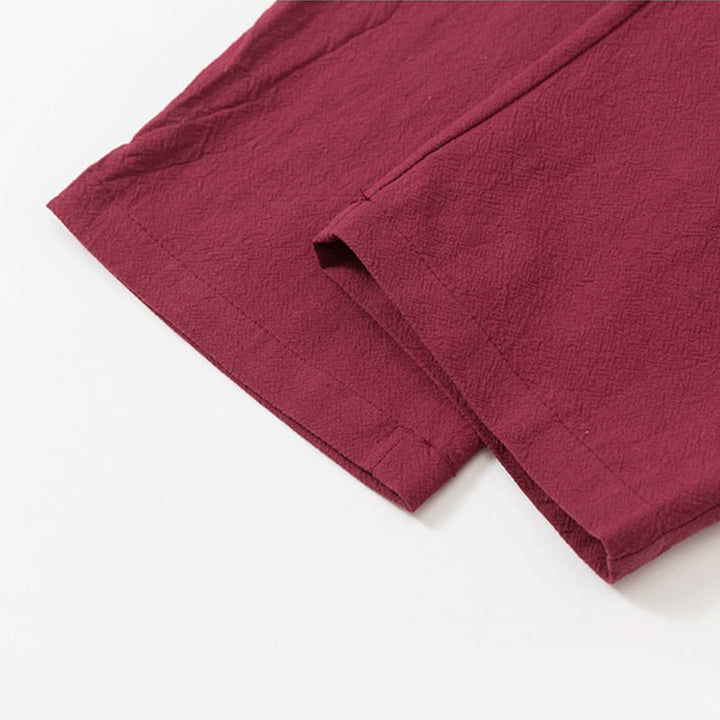 Buddha Stones, 2 szt., gładki męski komplet koszuli z długim rękawem i spodniami bawełnianymi z kieszeniami i żabką - image 12