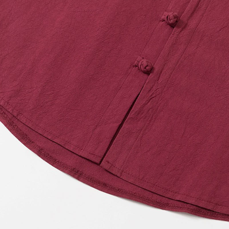 Buddha Stones, 2 szt., gładki męski komplet koszuli z długim rękawem i spodniami bawełnianymi z kieszeniami i żabką - image 7