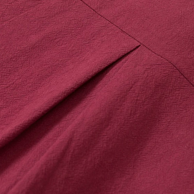 Buddha Stones, 2 szt., gładki męski komplet koszuli z długim rękawem i spodniami bawełnianymi z kieszeniami i żabką - image 6