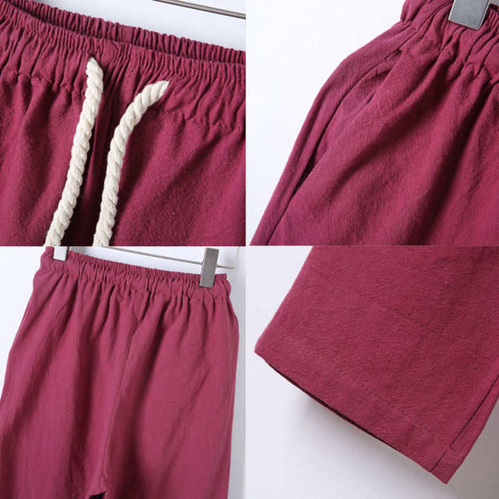 Buddha Stones, 2 szt., jednolity kolor, męski, bawełniany komplet koszuli z długim rękawem i spodniami, zapinany na guziki żaby, z kieszeniami - image 38