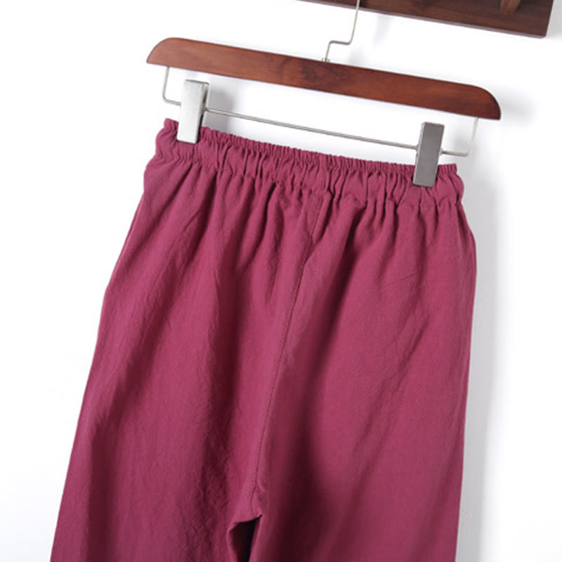 Buddha Stones, 2 szt., jednolity kolor, męski, bawełniany komplet koszuli z długim rękawem i spodniami, zapinany na guziki żaby, z kieszeniami - image 37