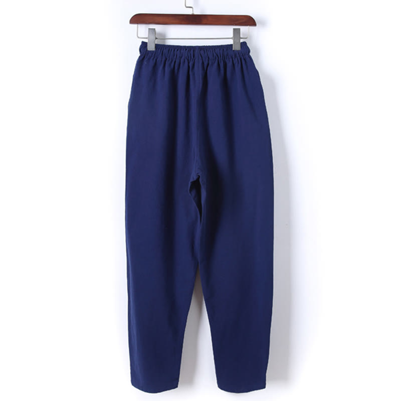 Buddha Stones, 2 szt., jednolity kolor, męski, bawełniany komplet koszuli z długim rękawem i spodniami, zapinany na guziki żaby, z kieszeniami - image 28