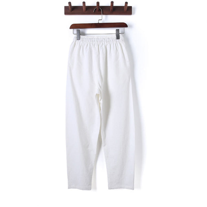 Buddha Stones, 2 szt., jednolity kolor, męski, bawełniany komplet koszuli z długim rękawem i spodniami, zapinany na guziki żaby, z kieszeniami - image 16