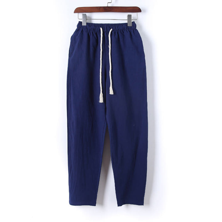 Buddha Stones, 2 szt., jednolity kolor, męski, bawełniany komplet koszuli z długim rękawem i spodniami, zapinany na guziki żaby, z kieszeniami - image 27