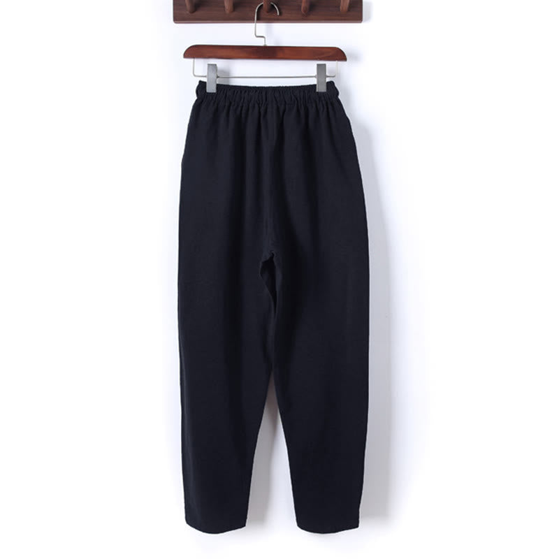 Buddha Stones, 2 szt., jednolity kolor, męski, bawełniany komplet koszuli z długim rękawem i spodniami, zapinany na guziki żaby, z kieszeniami - image 6