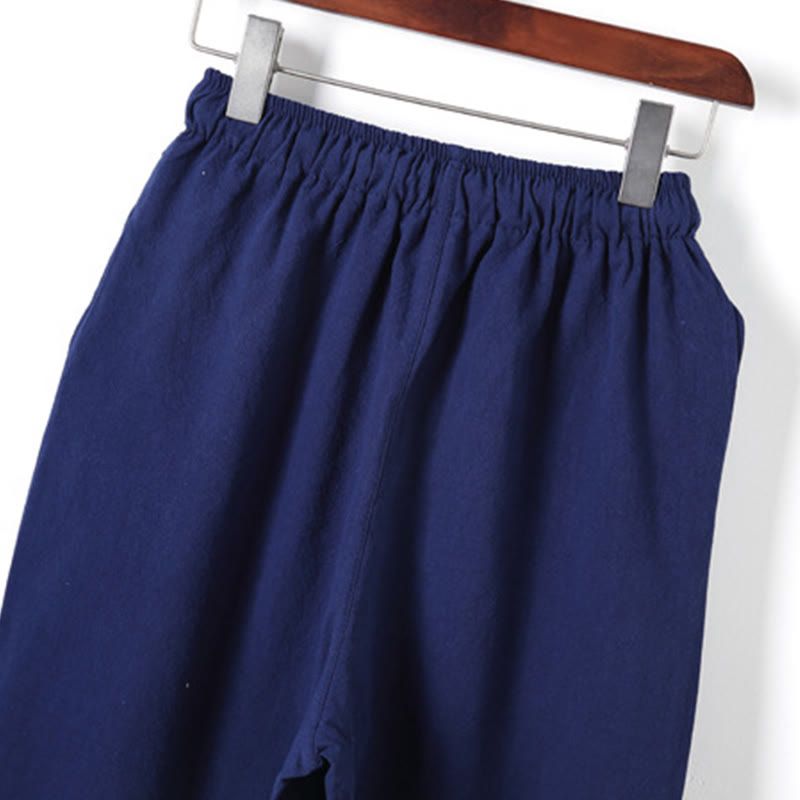 Buddha Stones, 2 szt., jednolity kolor, męski, bawełniany komplet koszuli z długim rękawem i spodniami, zapinany na guziki żaby, z kieszeniami - image 26