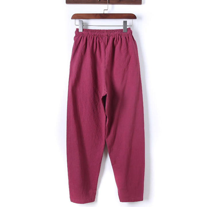 Buddha Stones, 2 szt., jednolity kolor, męski, bawełniany komplet koszuli z długim rękawem i spodniami, zapinany na guziki żaby, z kieszeniami - image 35